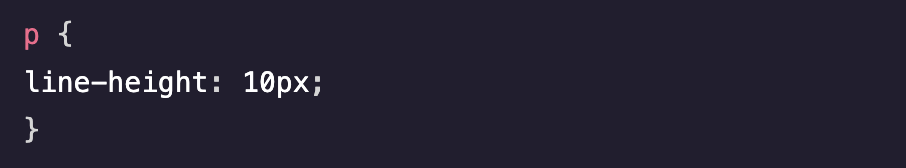 code snippet of line-height property